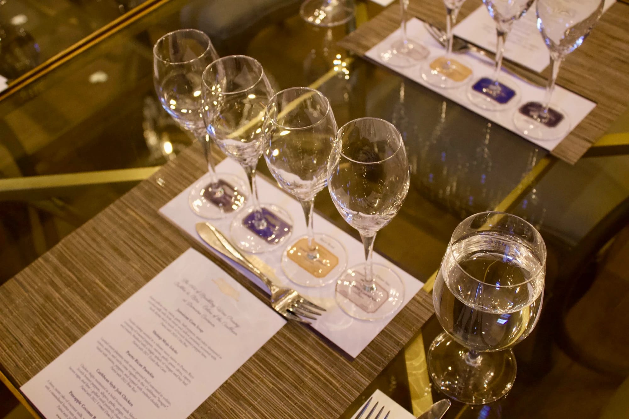 Wine glasses at a Domaine Carneros bubbles seminar
