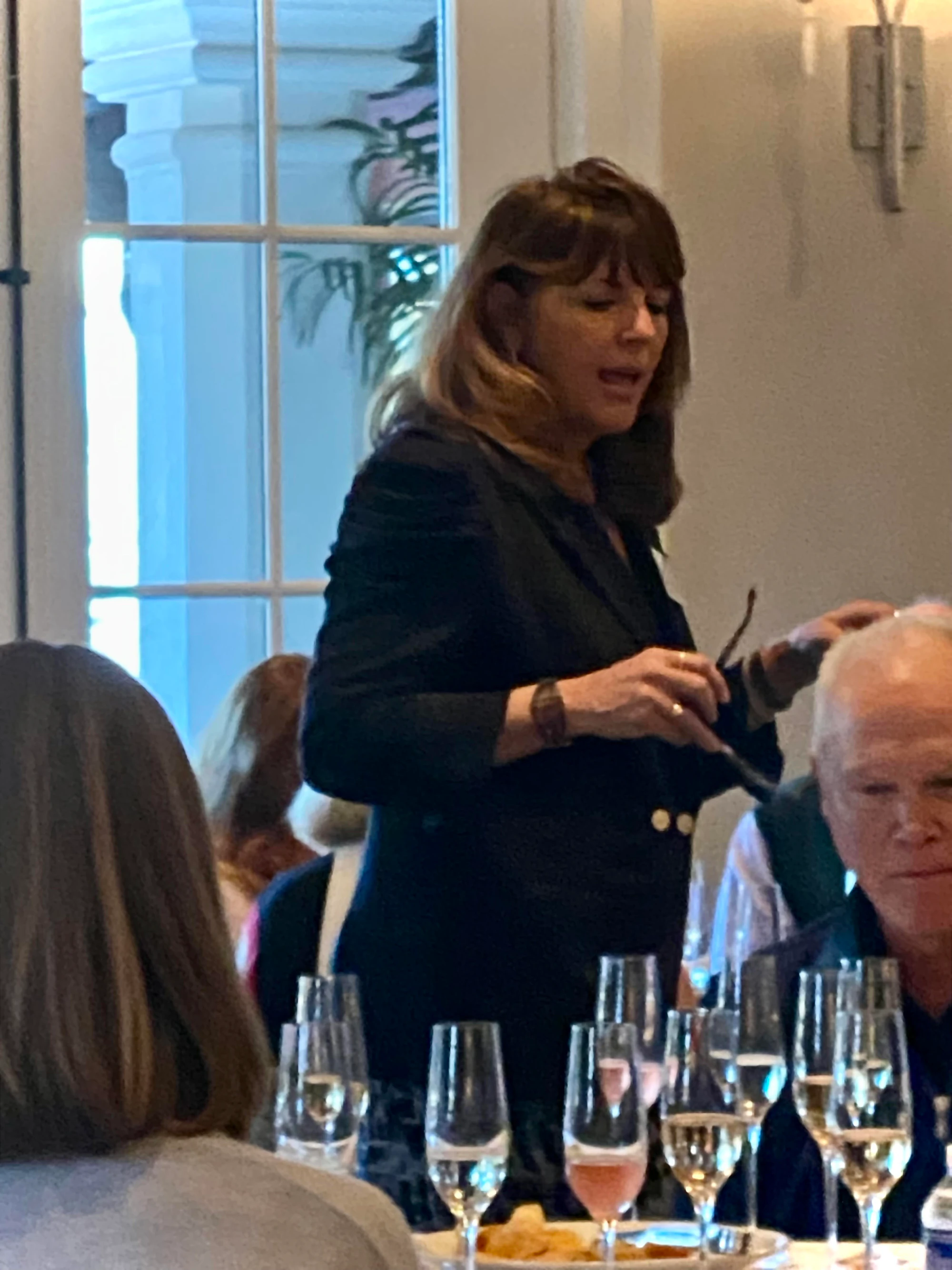 Susan presenting to a wine tasting group