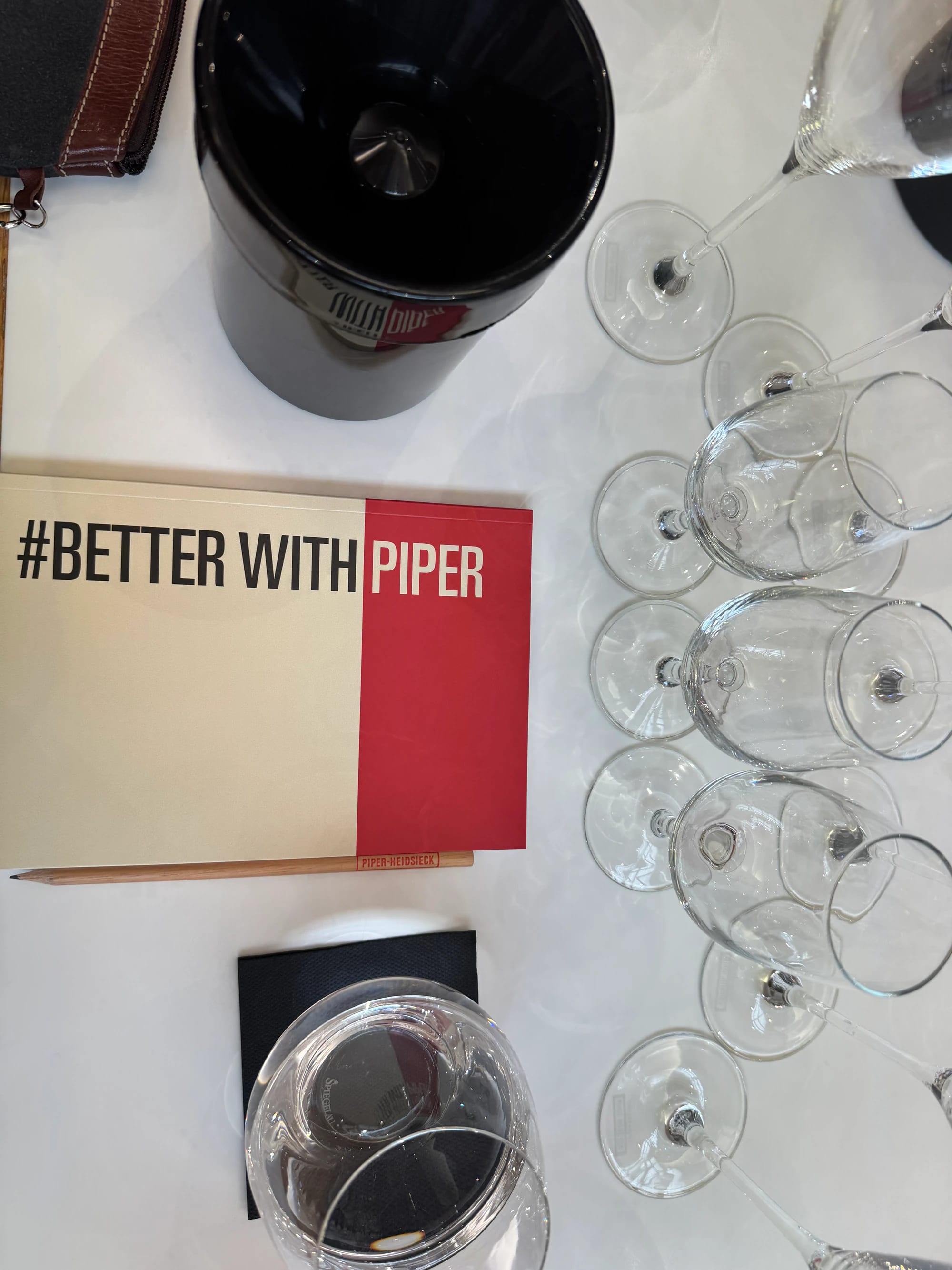 Piper-Heidsieck tasting glasses and book