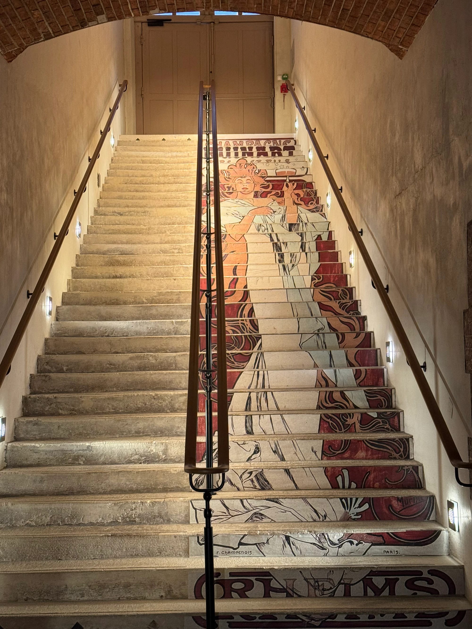 A decorative staircase at Ruinart