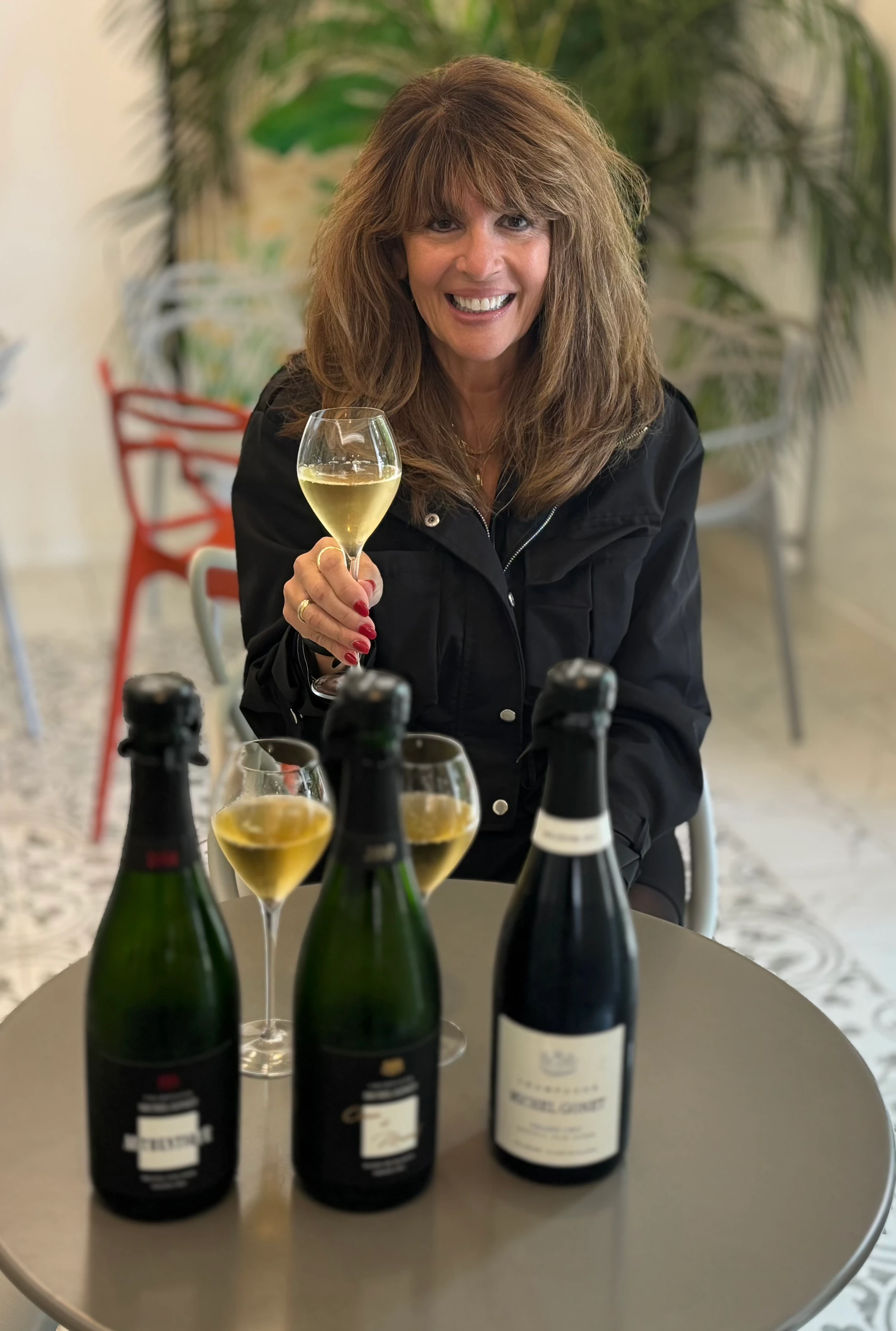 Susan at a Champagne tasting